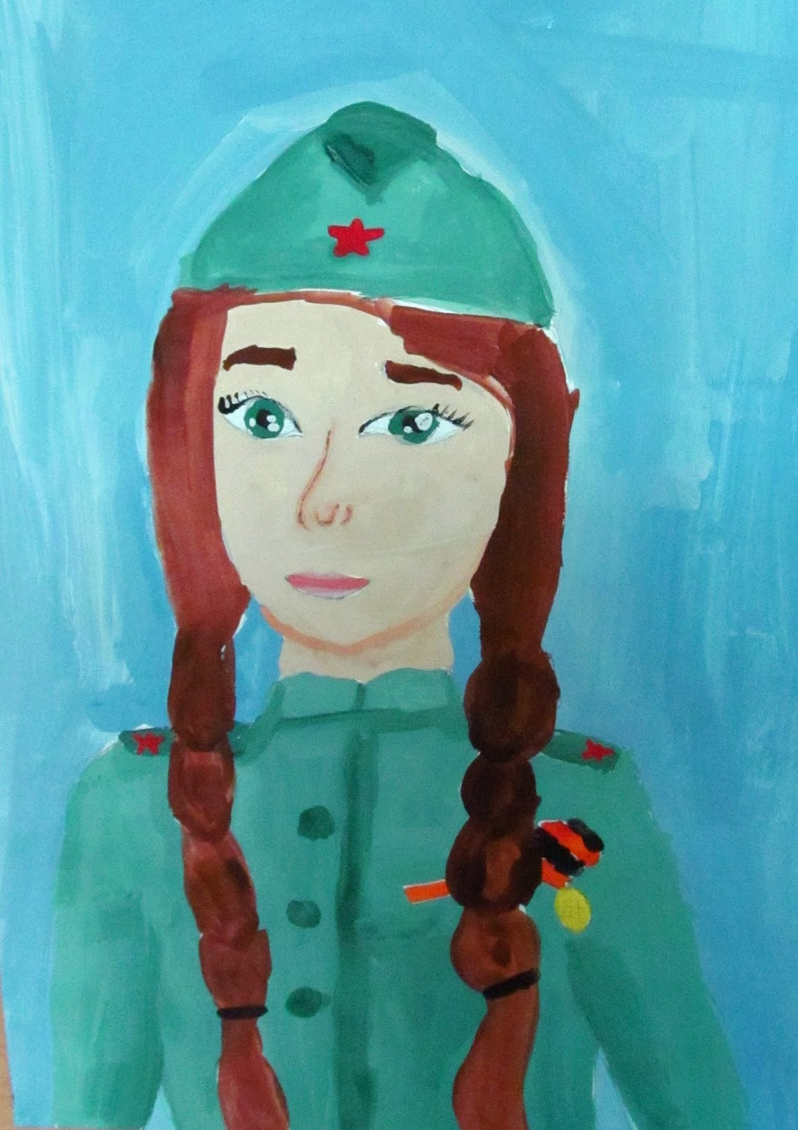 Рисунок на тему женское лицо Победы
